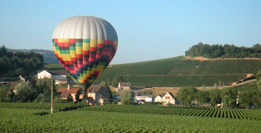 Hot air balloon - Burgundy vineyard