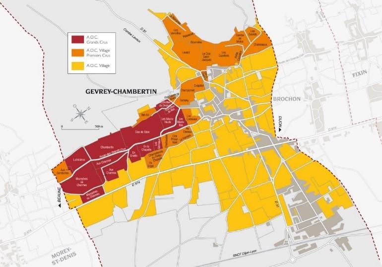 carte vignoble gevrey chambertin