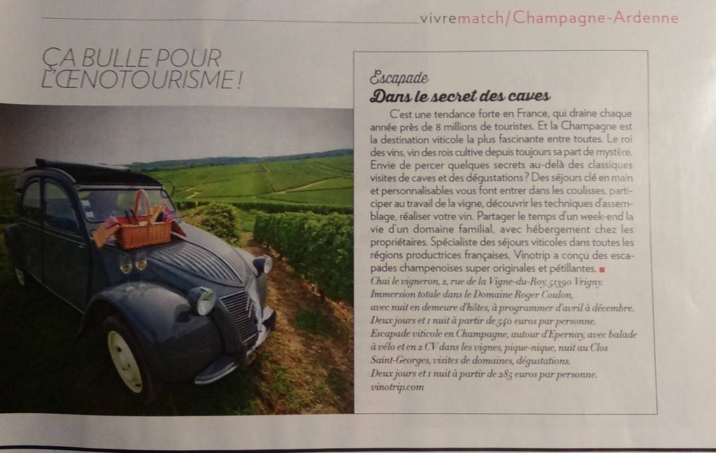 Vinotrip Paris match oenotourisme