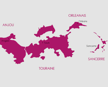 Carte route des vins vignoble du Val de Loire