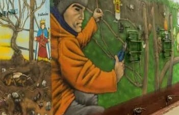 Domaine Amirault - Mural on the vats